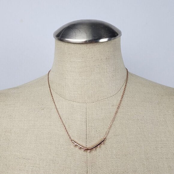 Stella & Dot Jewelry - Stella&Dot Curved Bar Rose Gold Pave Necklace